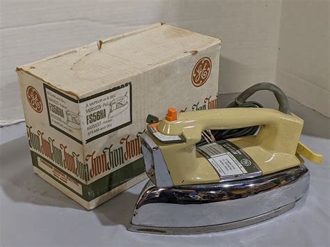 general electric original iron box vintage|old general electric steam iron.